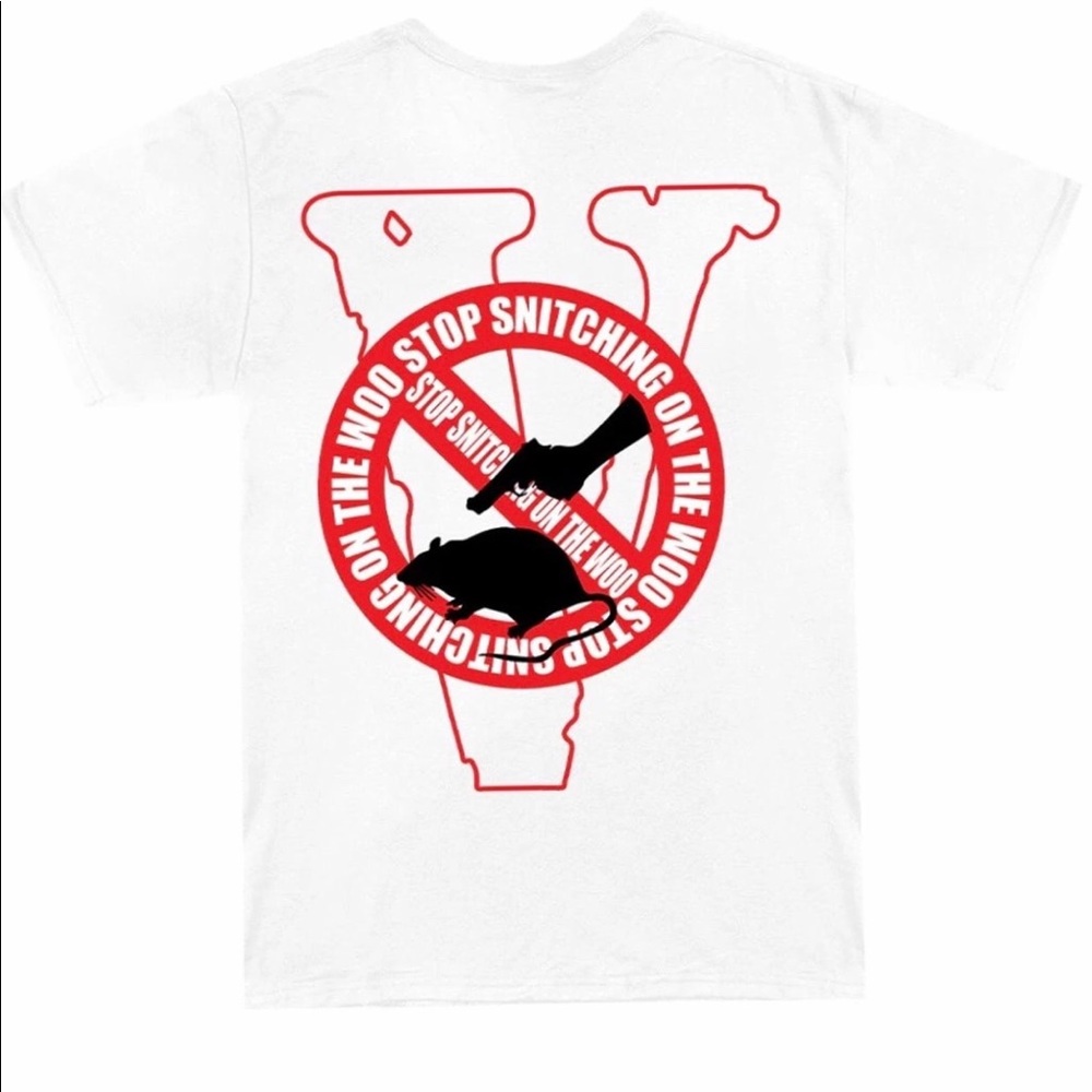 Vlone X Pop Smoke No snitching Tee